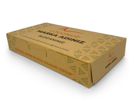 Özel Baskılı Kraft Sedefli Baklava Kutusu 2000 gr