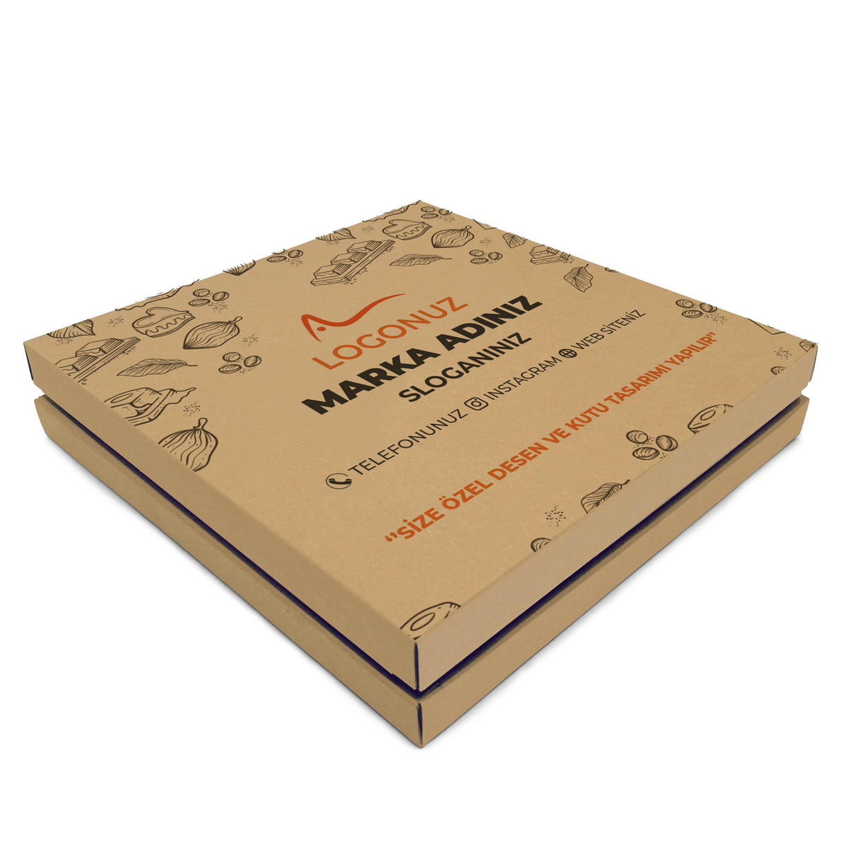 Özel Baskılı Kraft Madlen Kutusu 750 gr