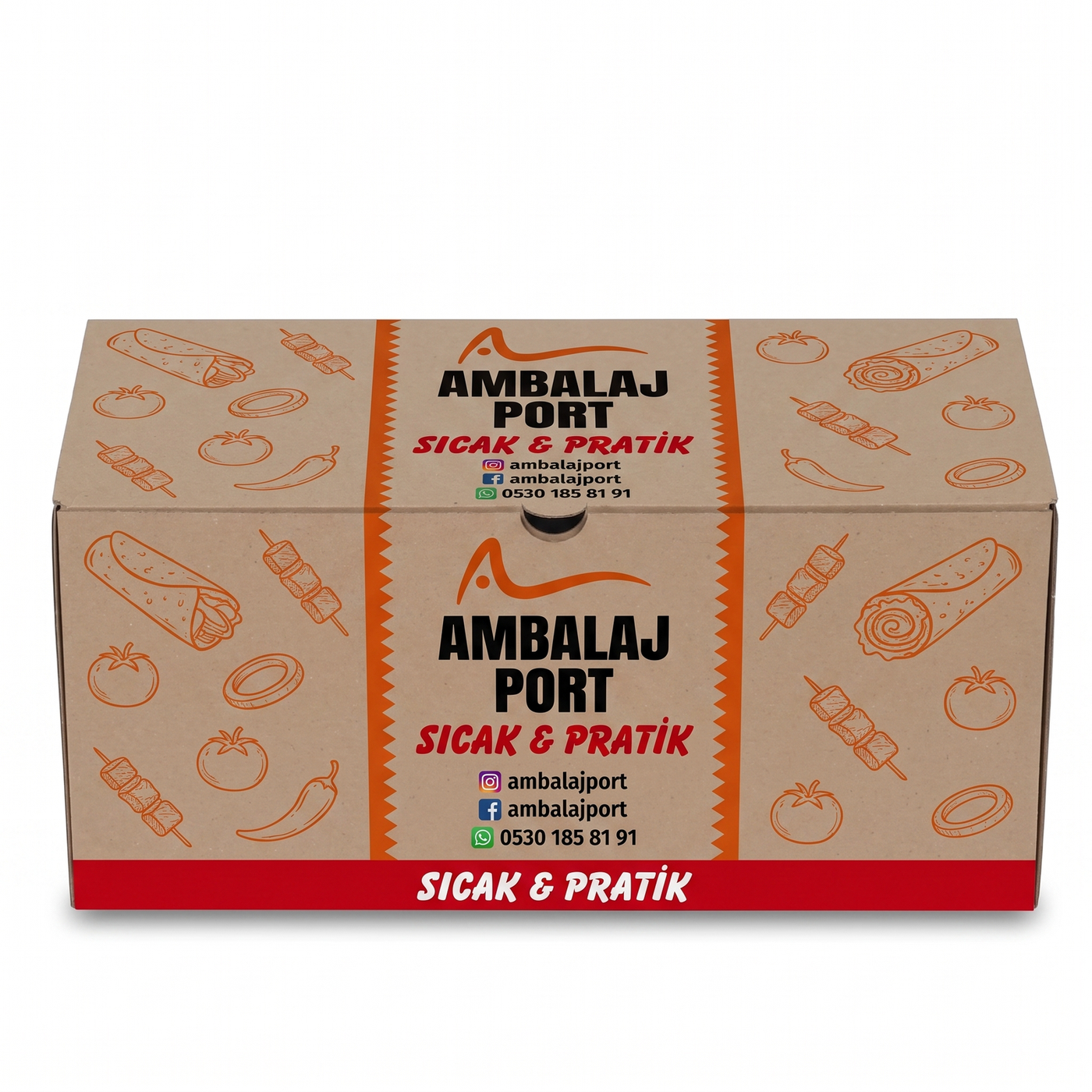 AmbalajPort özel baskı örneği — Dürüm Kutusu