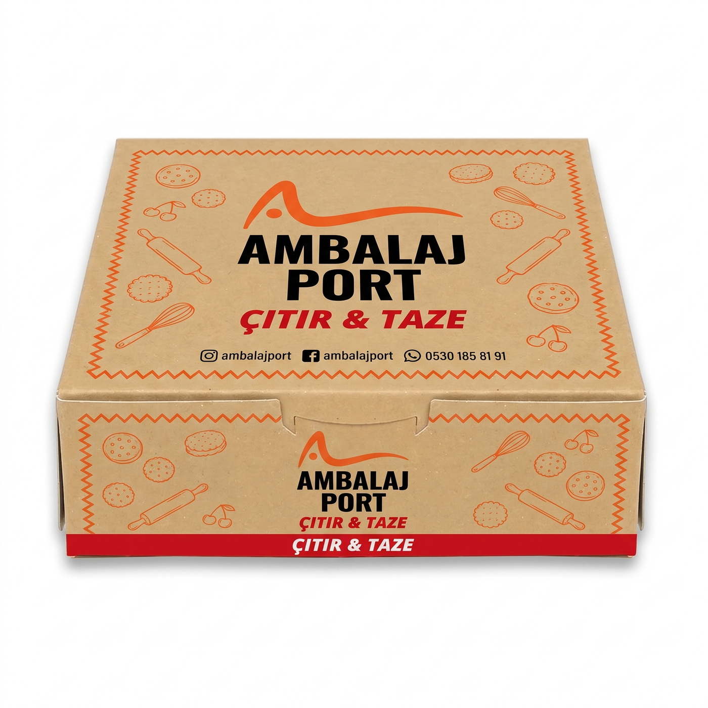 AmbalajPort özel baskı örneği — Kuru Pasta Kutusu (Kraft)