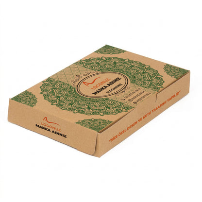 Özel Baskılı Kraft Sedefli Baklava Kutusu 2000 gr