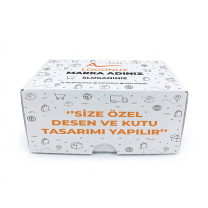 Özel Baskılı Oluklu Geçmeli Beyaz E-ticaret Kutusu