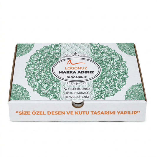 Özel Baskılı Beyaz Künefe Kutusu