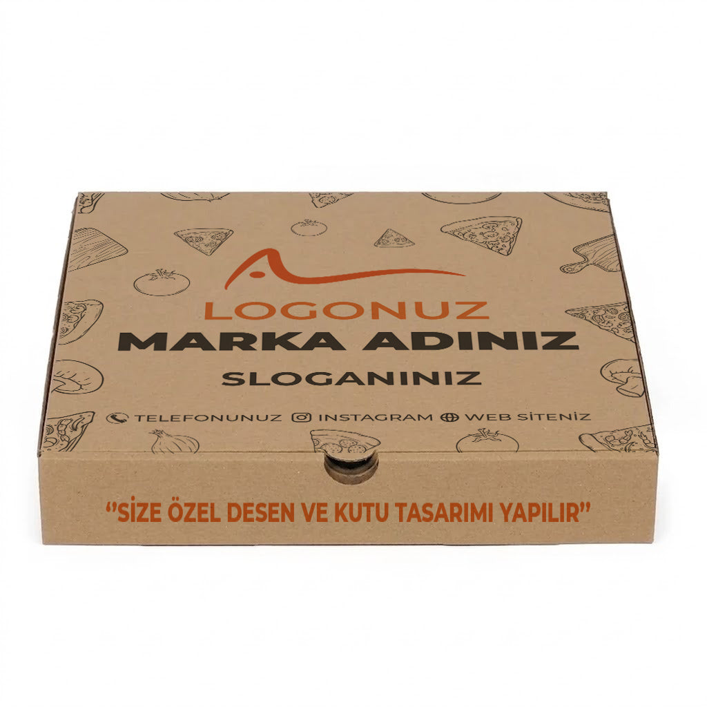 Özel Baskılı Esmer Pizza Kutusu