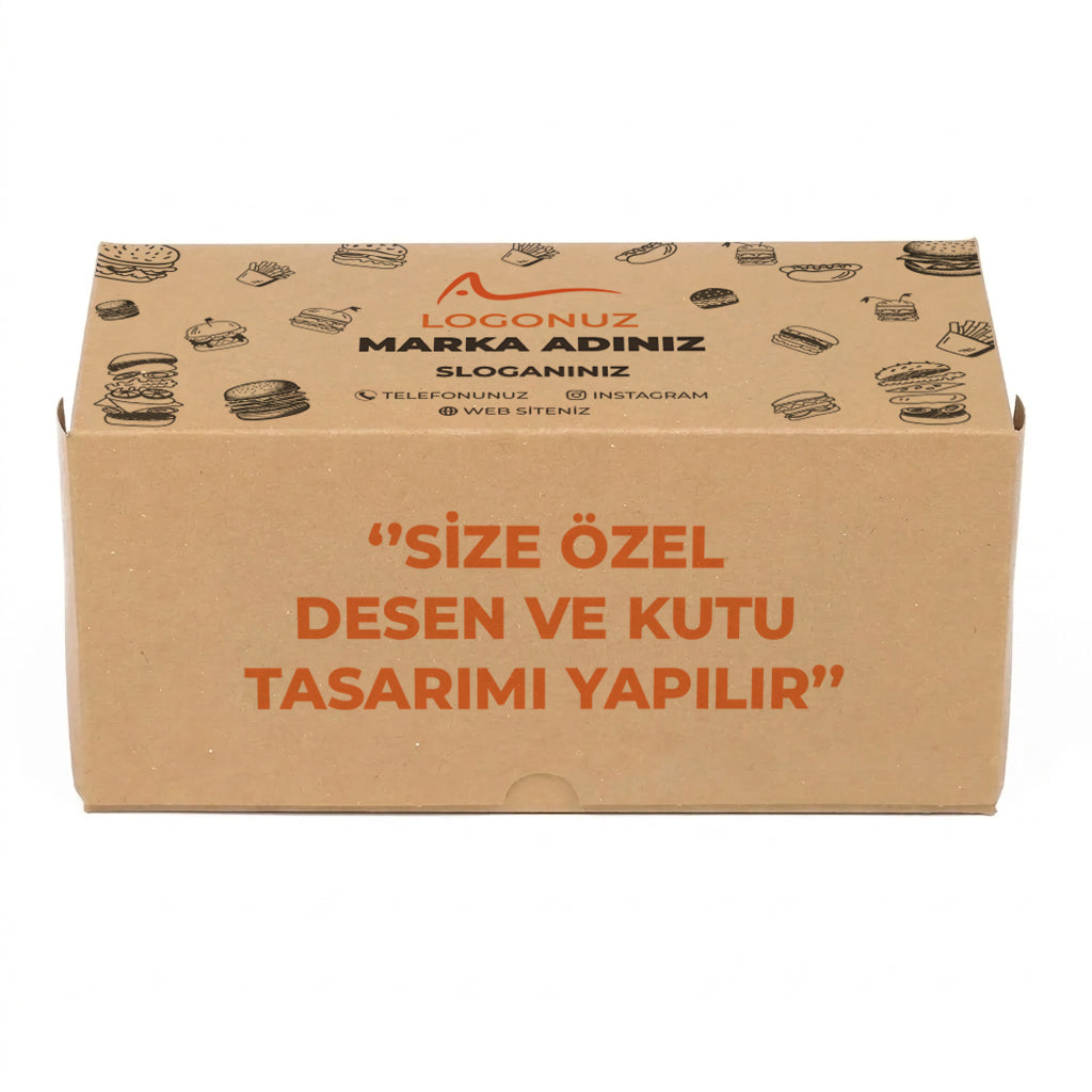 Özel Baskılı Kraft İkili Hamburger Kutusu