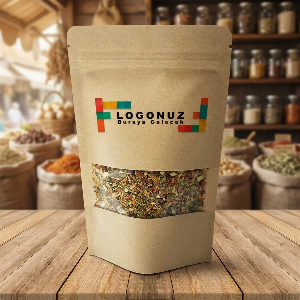 Özel Baskılı Pencereli Kraft Doypack 500 gr