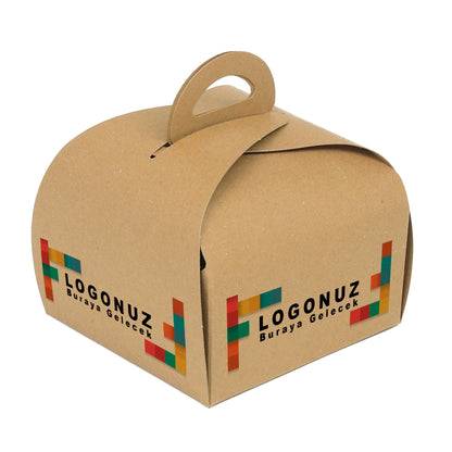 Özel Baskılı Kraft Saplı Mono Turta Kutusu
