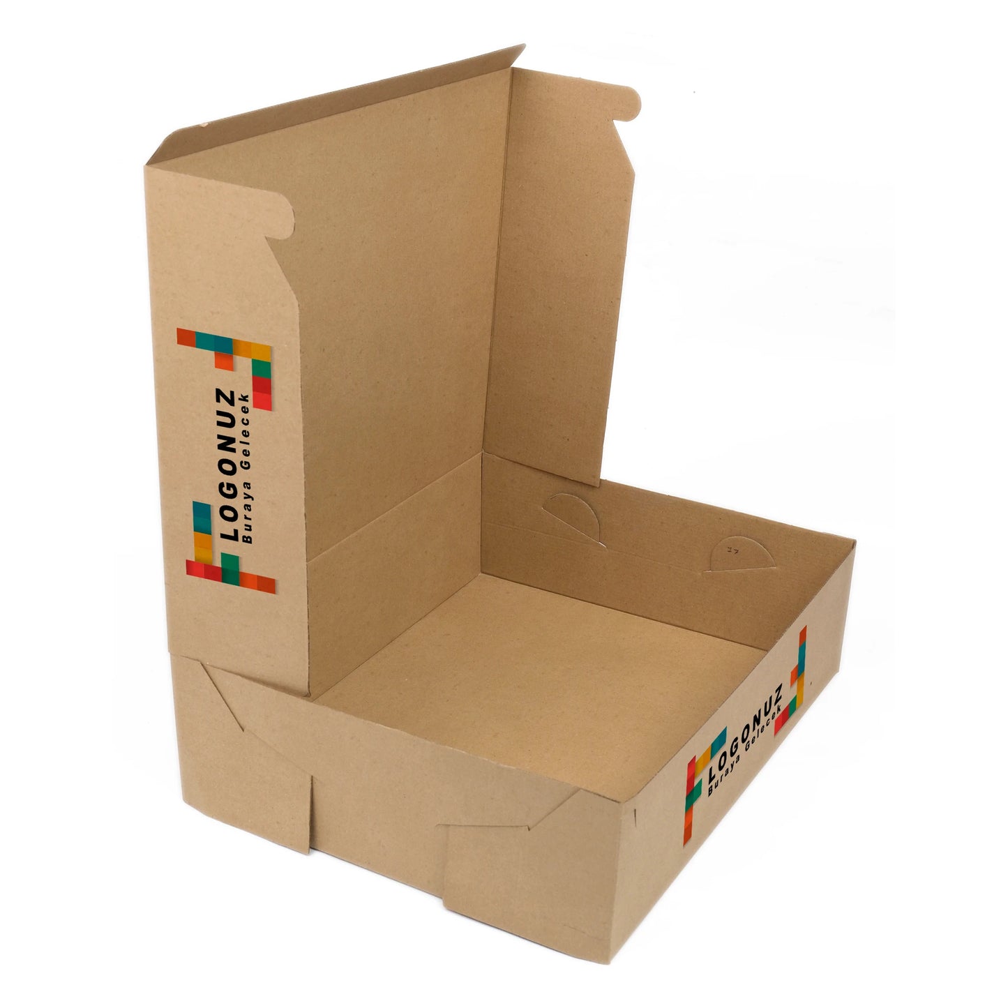 Özel Baskılı 4 Baton Oluklu Sade Kraft Renk Turta Kutusu