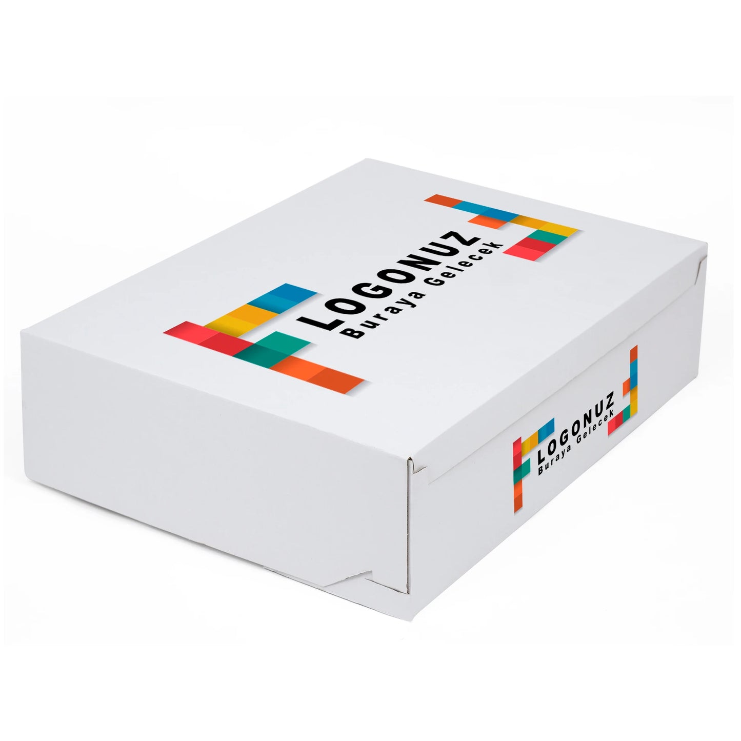 Özel Baskılı 4 Baton Oluklu Sade Beyaz Renk Turta Kutusu