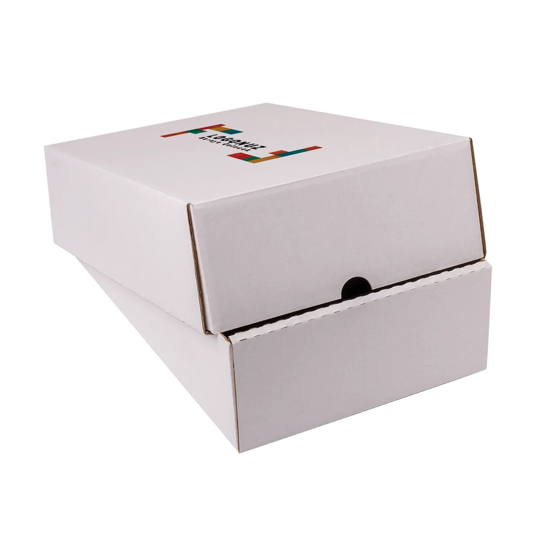Özel Baskılı B Dalga Kapaklı Beyaz E-Ticaret Kutusu