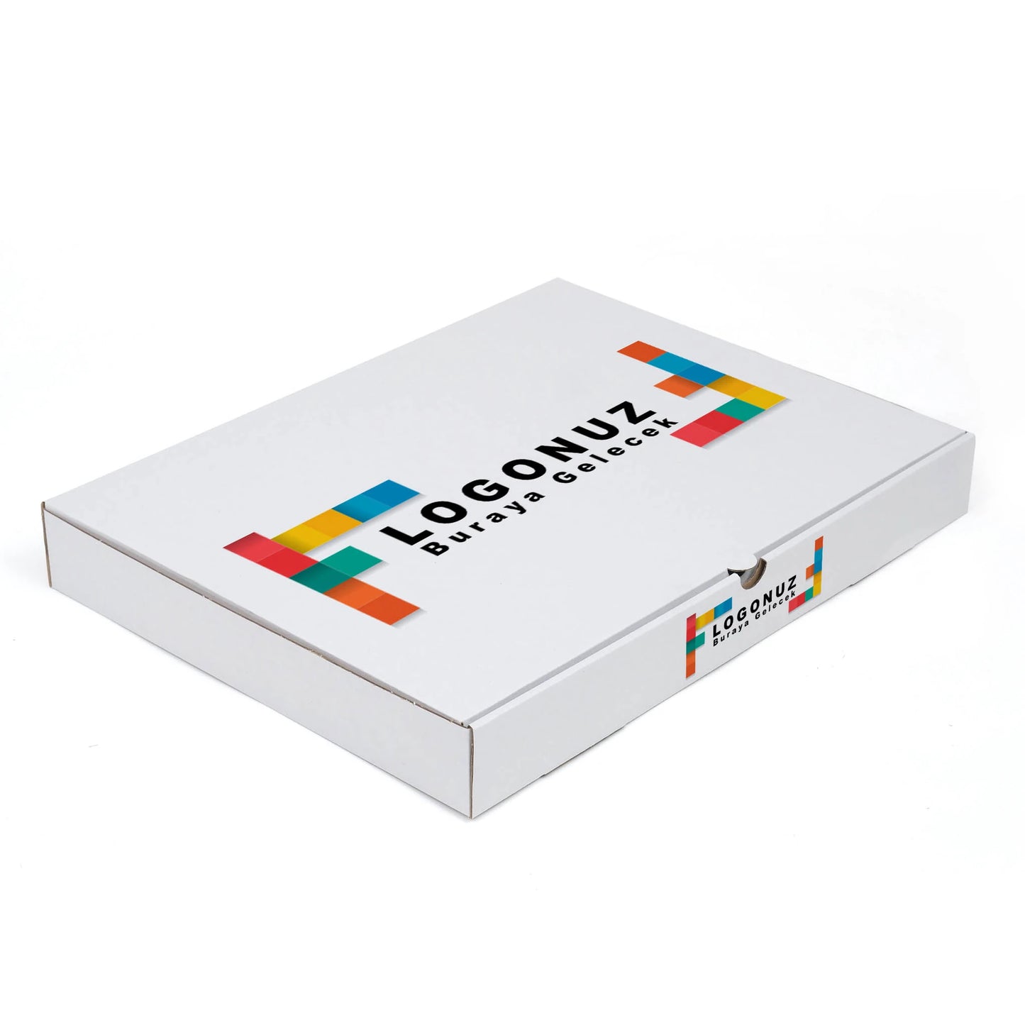 Özel Baskılı Beyaz Renk Oluklu Tepsi Baklava Kutusu 800 gr