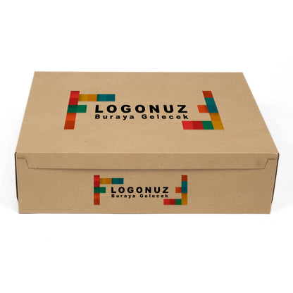 Özel Baskılı 4 Baton Oluklu Sade Kraft Renk Turta Kutusu