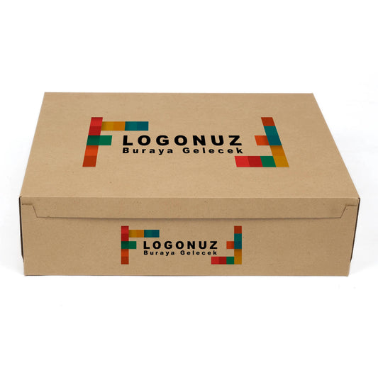 Özel Baskılı 4 Baton Oluklu Sade Kraft Renk Turta Kutusu