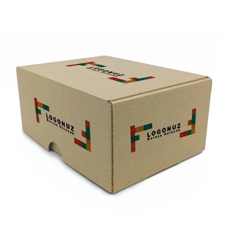 Özel Baskılı E-Ticaret Kutusu 12x12x7 cm Geçmeli Oluklu TST