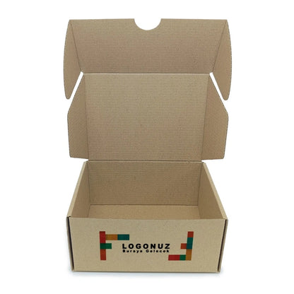 Özel Baskılı E-Ticaret Kutusu 12x12x7 cm Geçmeli Oluklu TST