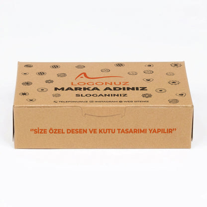 Özel Baskılı Kraft Sedefli Kuru Pasta Kutusu 500 gr