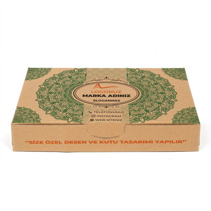 Özel Baskılı Kraft Sedefli Baklava Kutusu 2000 gr